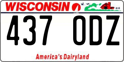 WI license plate 437ODZ