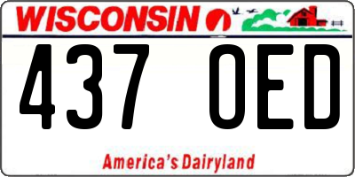 WI license plate 437OED