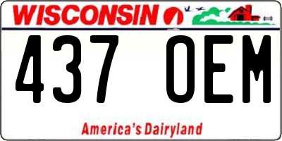 WI license plate 437OEM