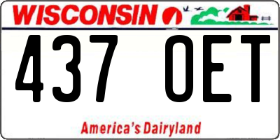 WI license plate 437OET