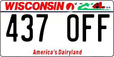 WI license plate 437OFF