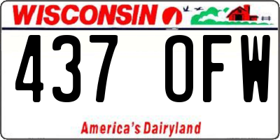 WI license plate 437OFW