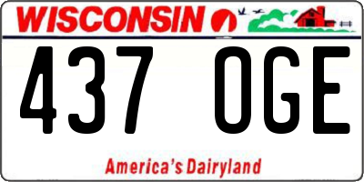 WI license plate 437OGE