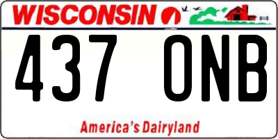 WI license plate 437ONB