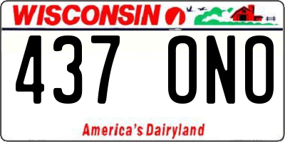 WI license plate 437ONO