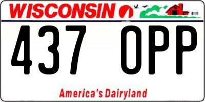 WI license plate 437OPP