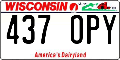 WI license plate 437OPY