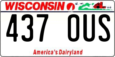 WI license plate 437OUS
