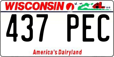WI license plate 437PEC