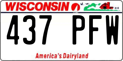 WI license plate 437PFW