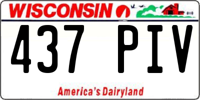 WI license plate 437PIV