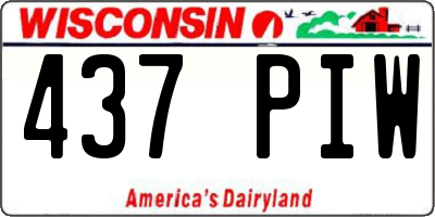 WI license plate 437PIW