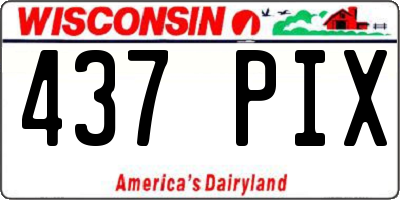 WI license plate 437PIX