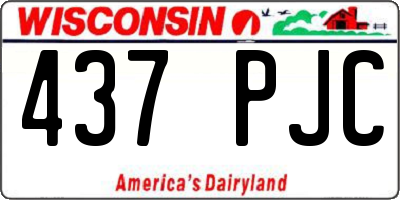 WI license plate 437PJC
