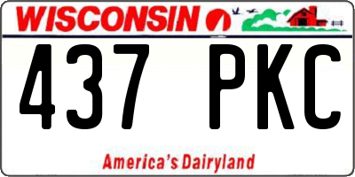 WI license plate 437PKC