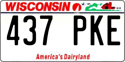 WI license plate 437PKE