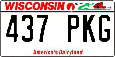 WI license plate 437PKG