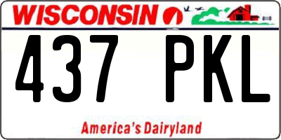 WI license plate 437PKL