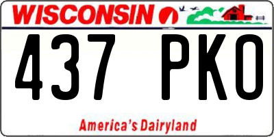 WI license plate 437PKO