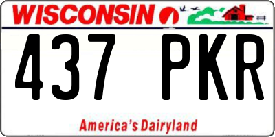 WI license plate 437PKR