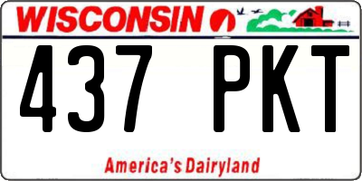 WI license plate 437PKT