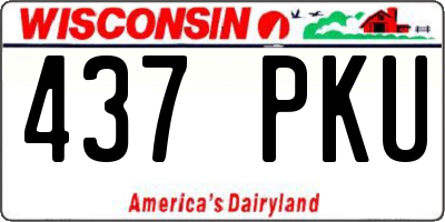 WI license plate 437PKU