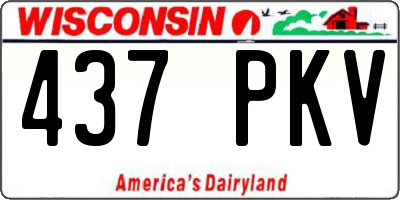 WI license plate 437PKV