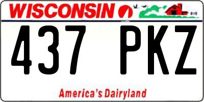 WI license plate 437PKZ