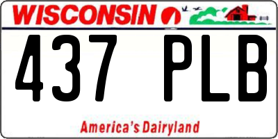 WI license plate 437PLB