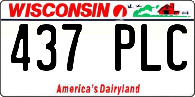 WI license plate 437PLC
