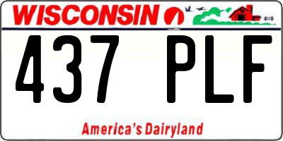 WI license plate 437PLF