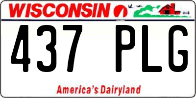 WI license plate 437PLG