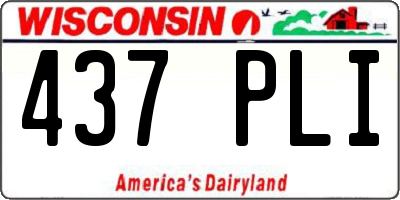 WI license plate 437PLI