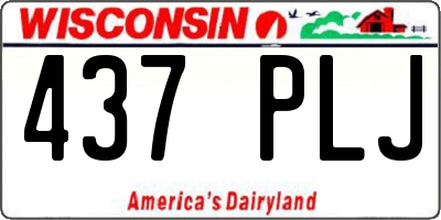 WI license plate 437PLJ