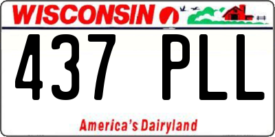 WI license plate 437PLL