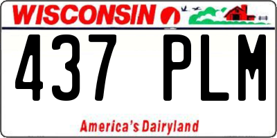 WI license plate 437PLM
