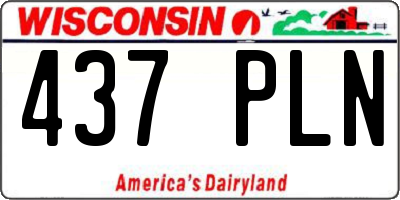 WI license plate 437PLN