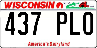 WI license plate 437PLO