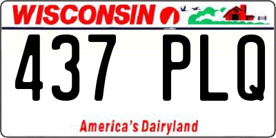WI license plate 437PLQ