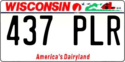 WI license plate 437PLR