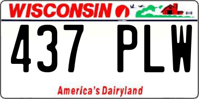 WI license plate 437PLW