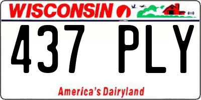 WI license plate 437PLY