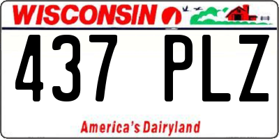 WI license plate 437PLZ
