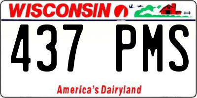 WI license plate 437PMS