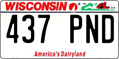 WI license plate 437PND