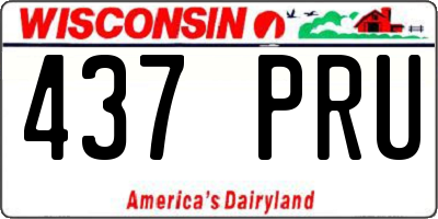 WI license plate 437PRU