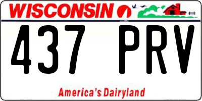 WI license plate 437PRV