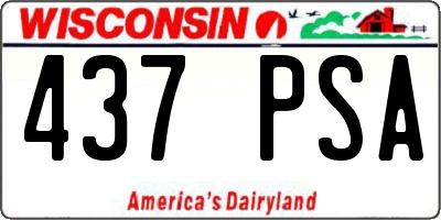 WI license plate 437PSA