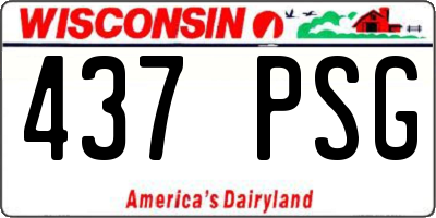WI license plate 437PSG