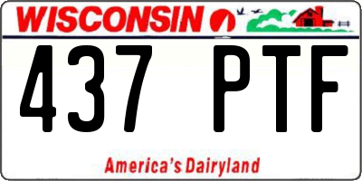 WI license plate 437PTF